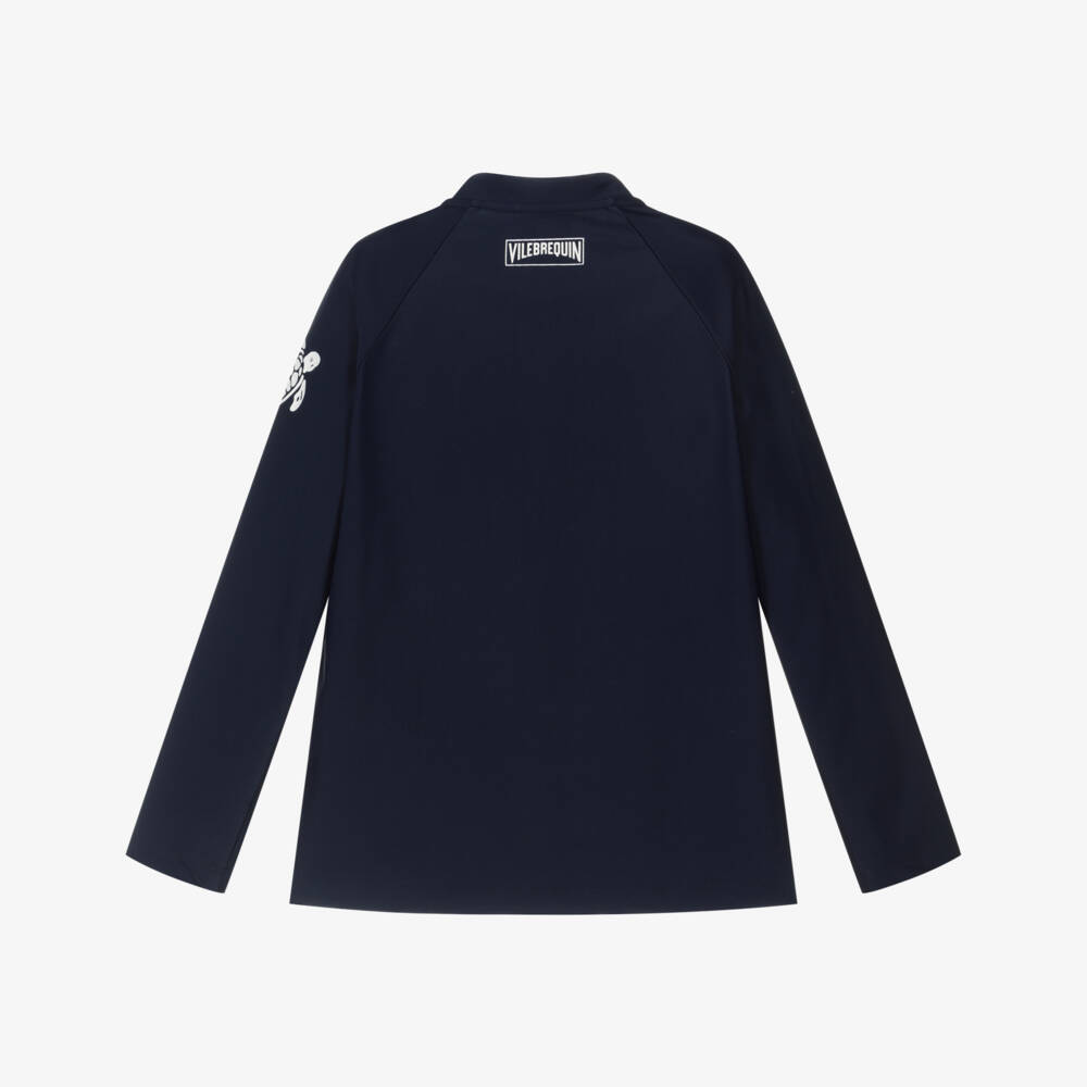 Vilebrequin-Navy Blue Zip-Up Sun Protective Swim Top (UPF50+) | Childrensalon