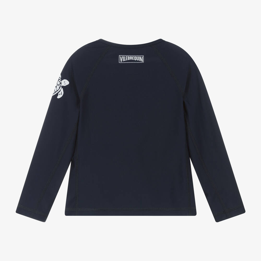 Vilebrequin-Navy Blue Zip-Up Swim Top (UPF50+) | Childrensalon
