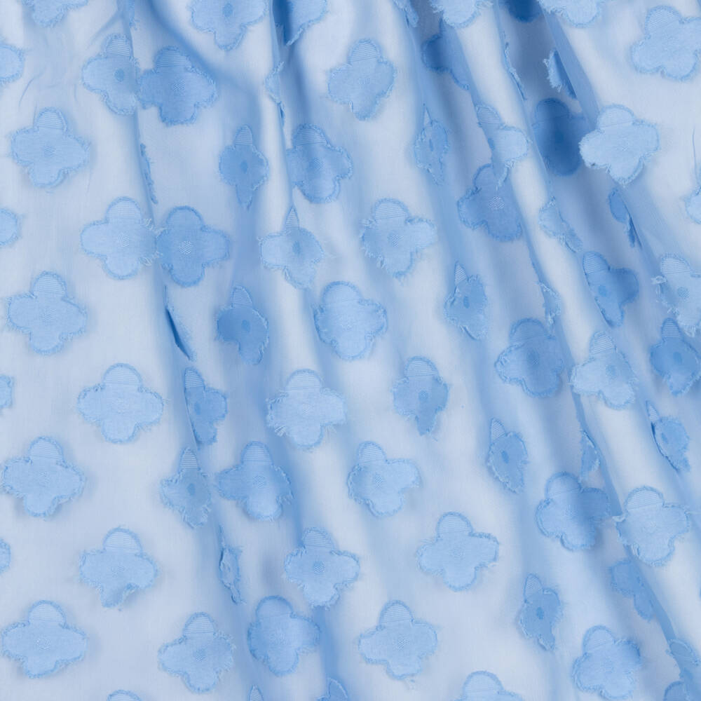 Wauw Capow-Girls Blue Floral & Black Stripe Dress | Childrensalon