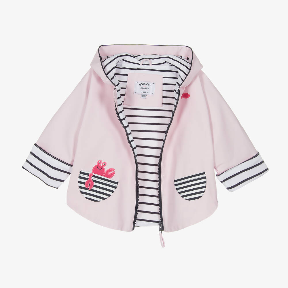 Week-end à la mer-Baby Girls Pink Rain Cape | Childrensalon