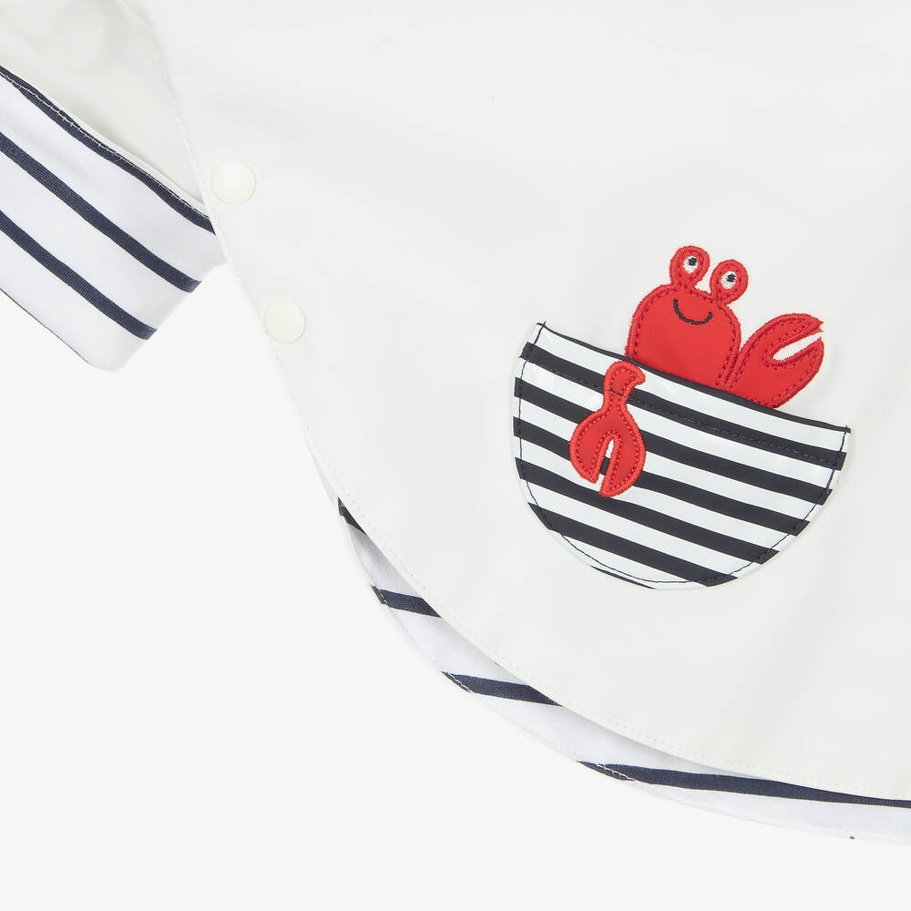 Week-end à la mer-Baby White Hooded Rain Cape | Childrensalon