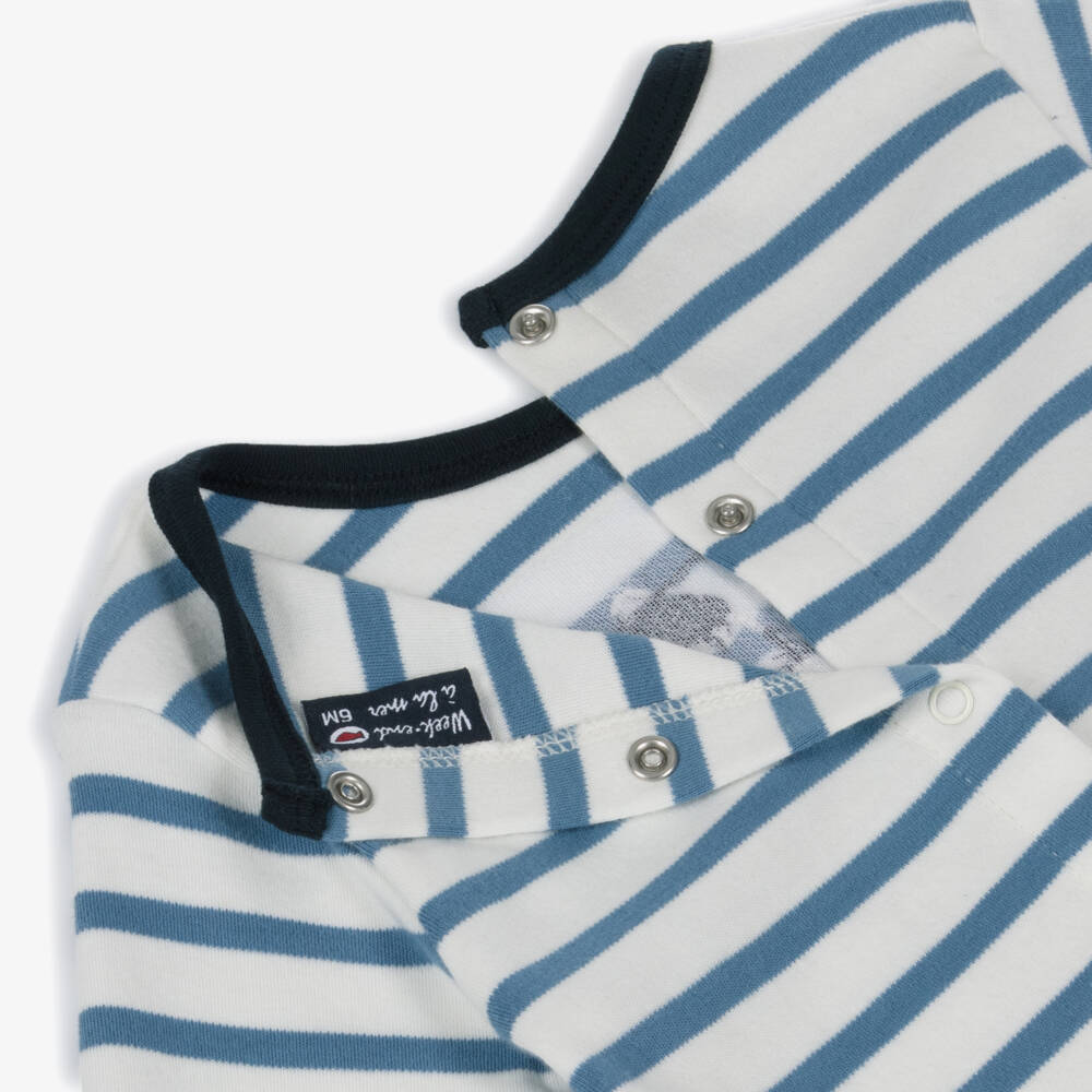 Week-end à la mer-Boys Blue Stripe Cotton Jersey Trouser Set | Childrensalon