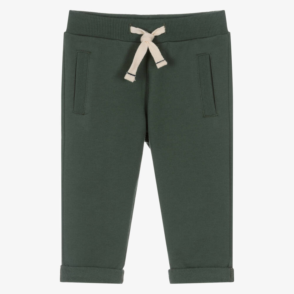 Week-end à la mer-Boys Green Cotton Jersey Joggers | Childrensalon