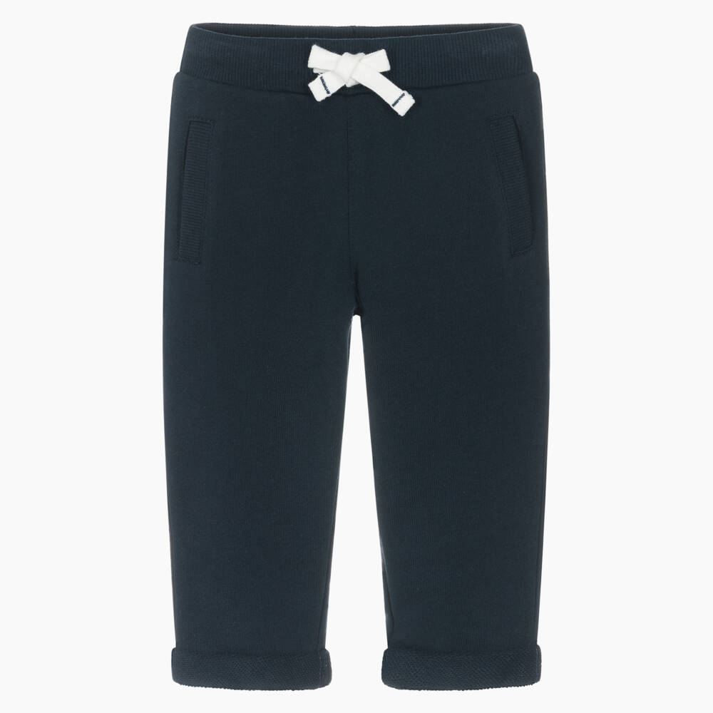 Week-end à la mer-Boys Navy Blue Cotton Drawstring Joggers | Childrensalon