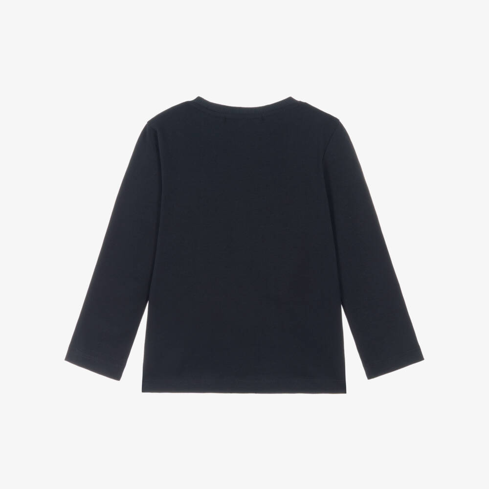 Week-end à la mer-Boys Navy Blue Cotton Jeep Top | Childrensalon