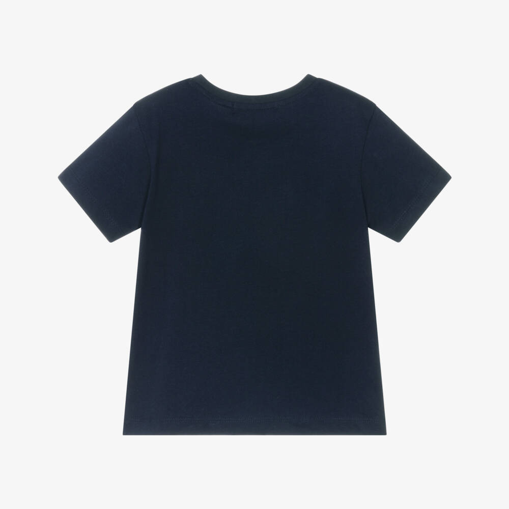 Week-end à la mer-Boys Navy Blue Cotton Lobster T-Shirt | Childrensalon