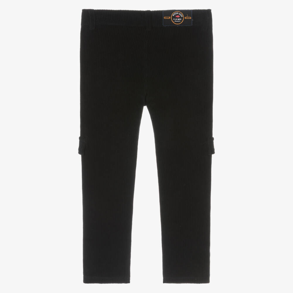 Week-end à la mer-Boys Navy Blue Velour-Corduroy Trousers | Childrensalon