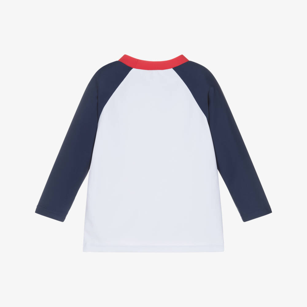 Week-end à la mer-Boys White Lobster Sun Protective Swim Top (UPF50+) | Childrensalon