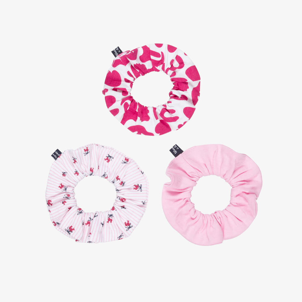 Week-end à la mer-Girls Pink Jersey Hair Scrunchies (3 Pack) | Childrensalon