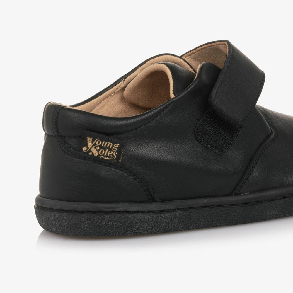 Young Soles-Black Leather Barefoot Shoes | Childrensalon