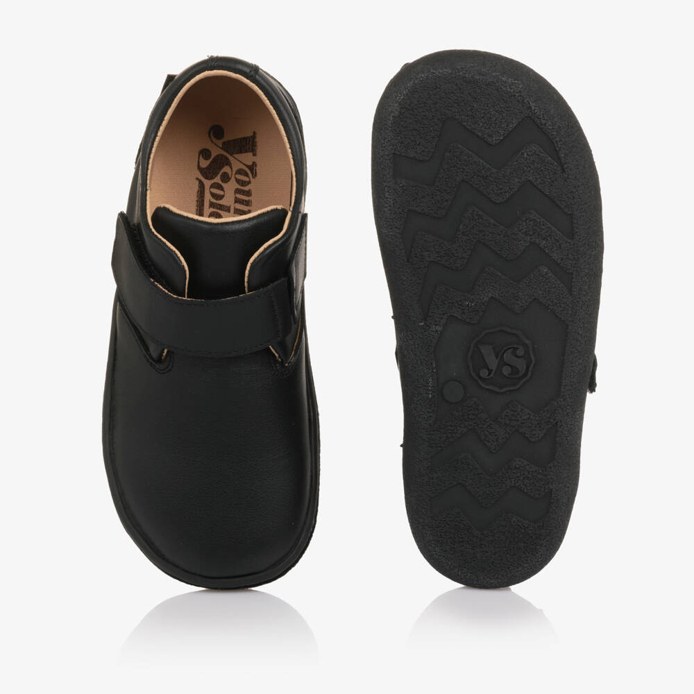 Young Soles-Black Leather Barefoot Shoes | Childrensalon