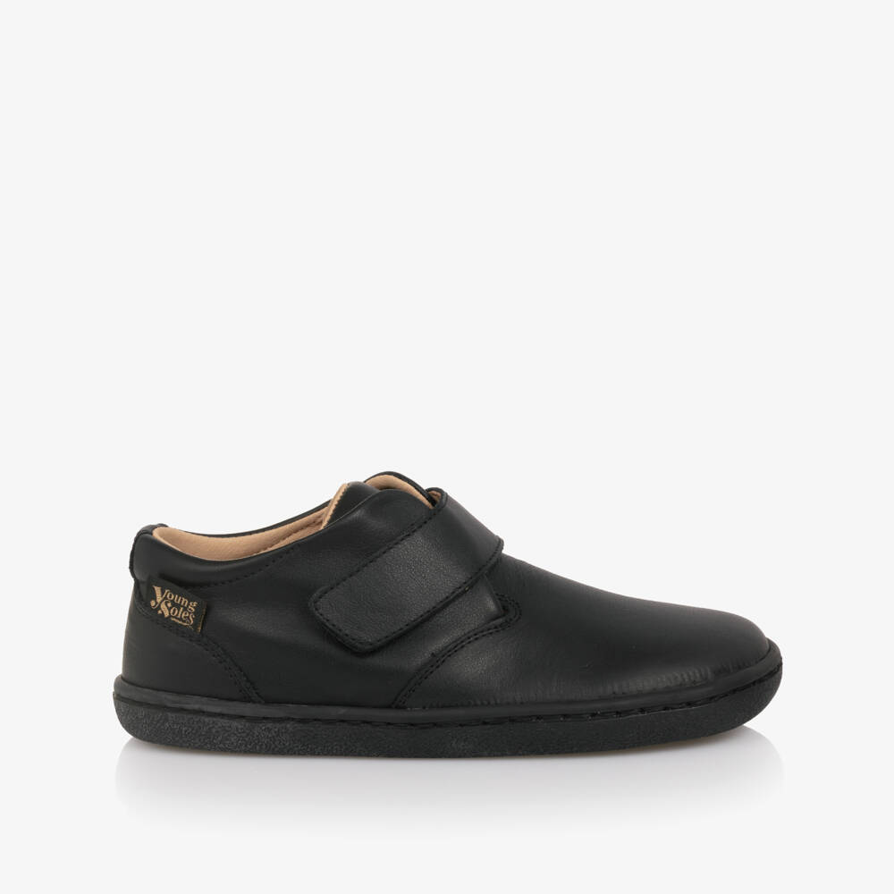Young Soles-Black Leather Barefoot Shoes | Childrensalon
