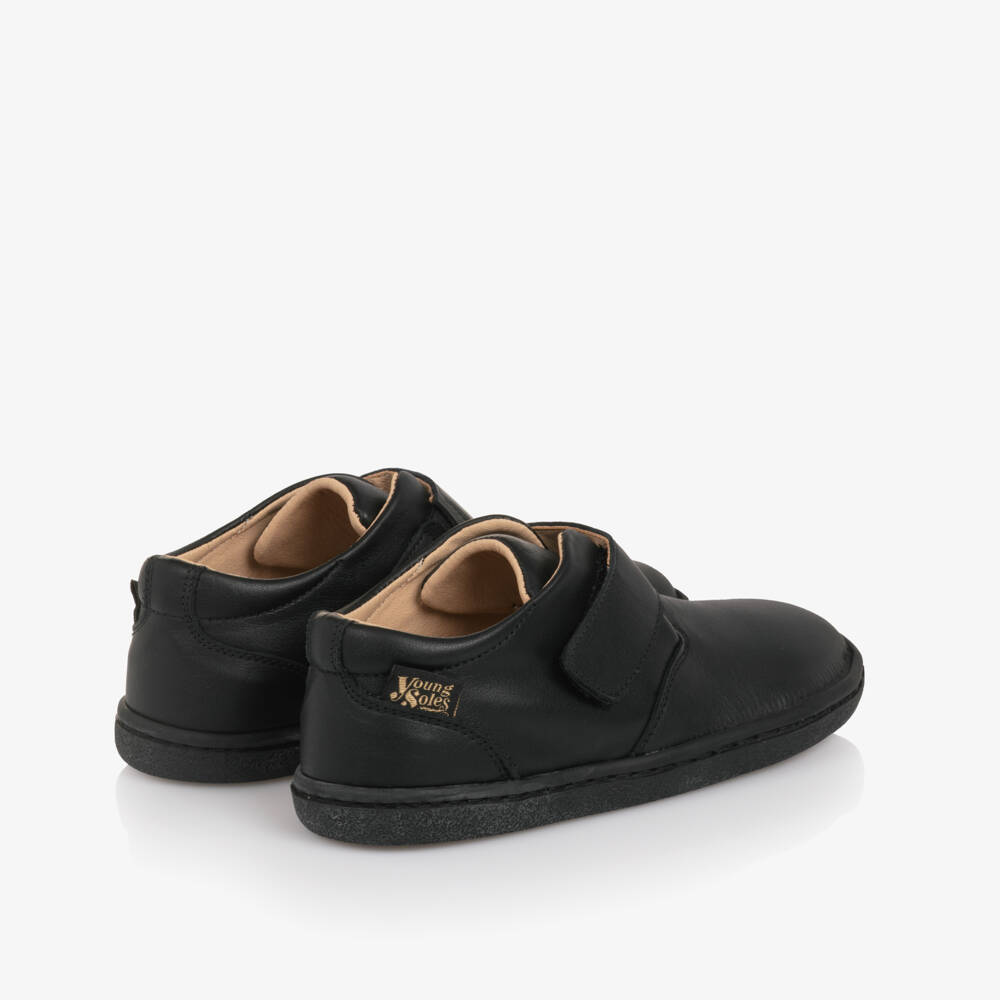 Young Soles-Black Leather Barefoot Shoes | Childrensalon