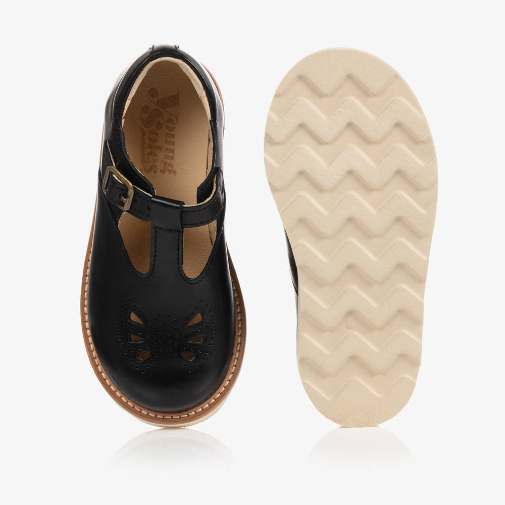 Young Soles-Girls Black Leather Shoes | Childrensalon