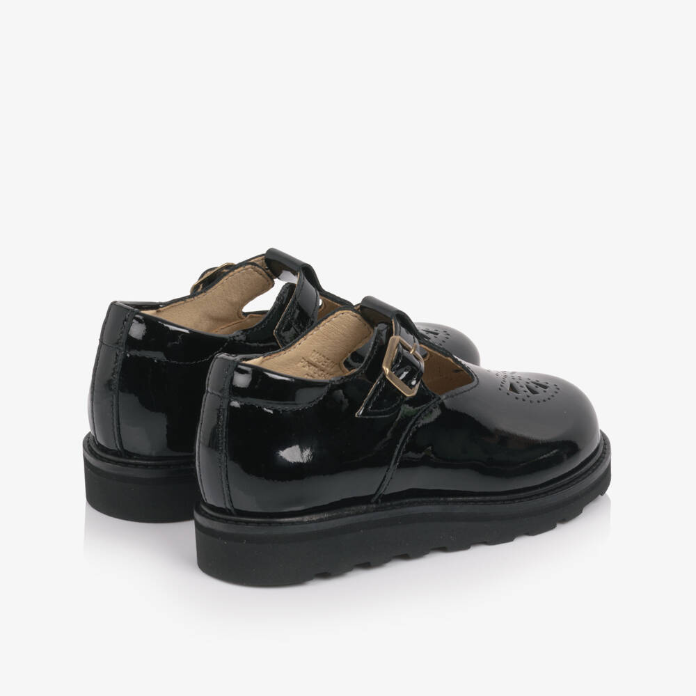 Young Soles-Girls Black Patent Leather T-Bar Buckle Shoes | Childrensalon