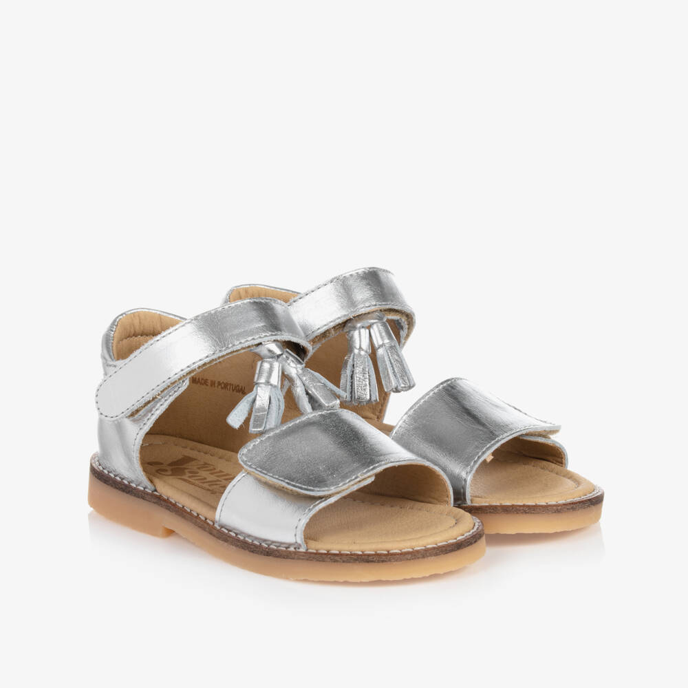 Young Soles-Girls Silver Leather Sandals | Childrensalon