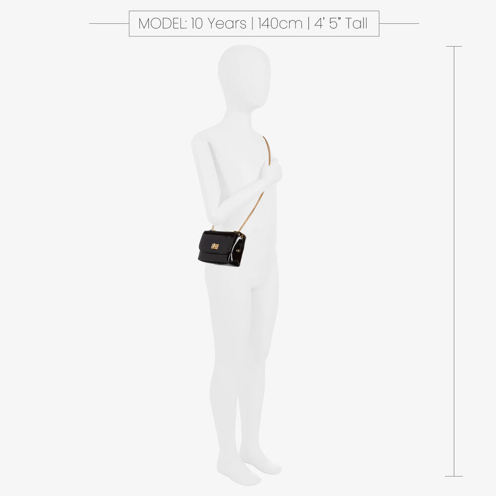 Zaccone-Girls Black Patent Leather Bag (12cm) | Childrensalon