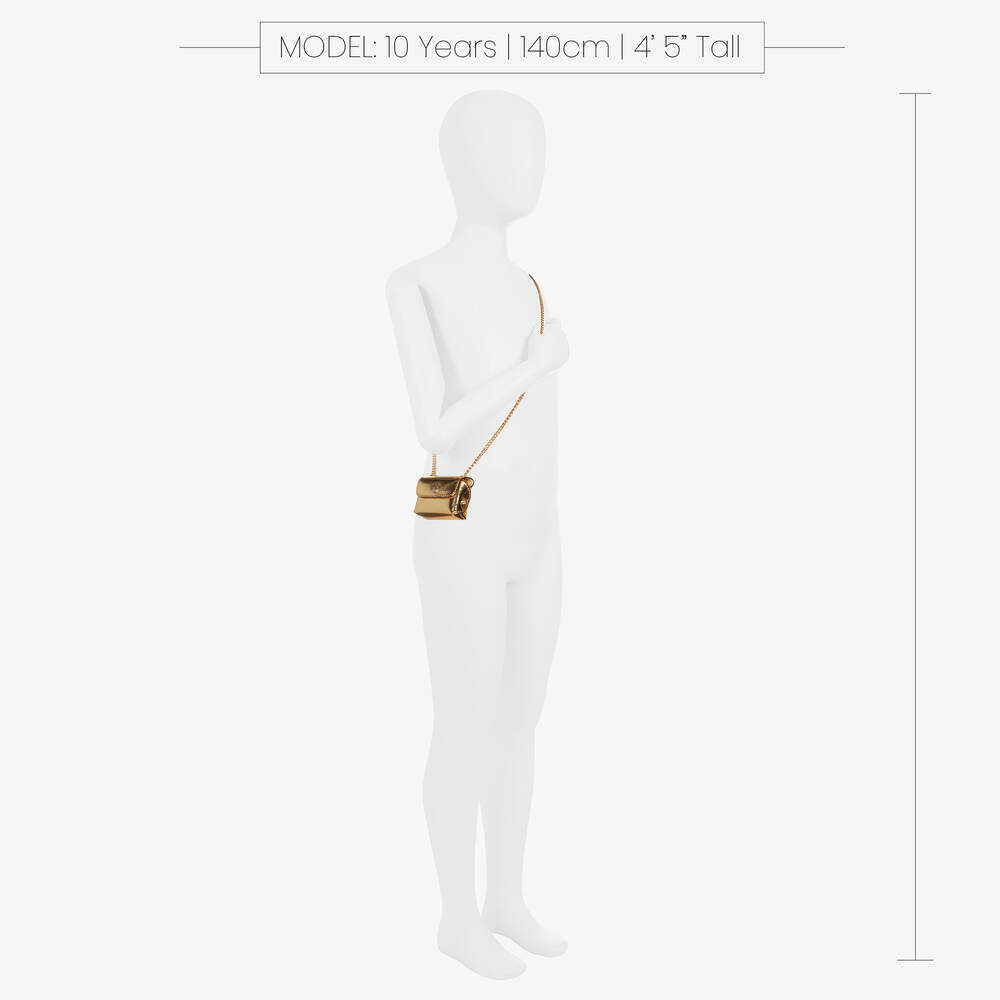 Zaccone-Мини-сумка цвета золотистый металлик для девочек (8см) | Childrensalon