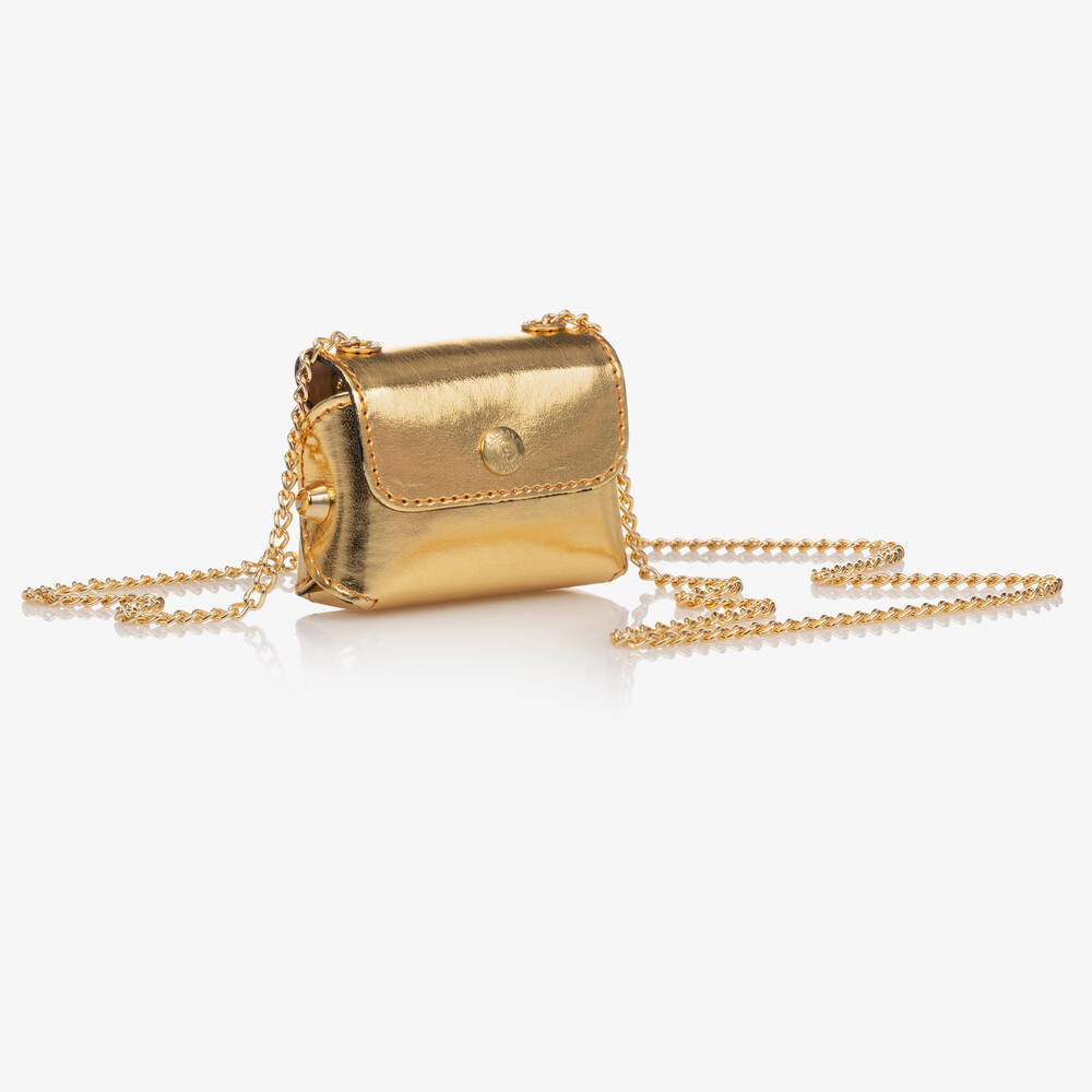 Zaccone-Мини-сумка цвета золотистый металлик для девочек (8см) | Childrensalon