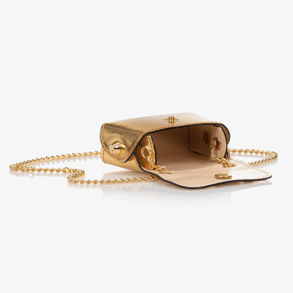 Zaccone-Мини-сумка цвета золотистый металлик для девочек (8см) | Childrensalon