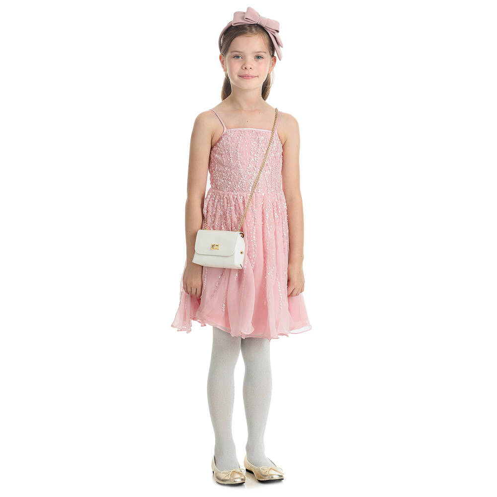 Zaccone-حقيبة كتف جلد لامع لون أبيض للبنات (12 سم)  | Childrensalon