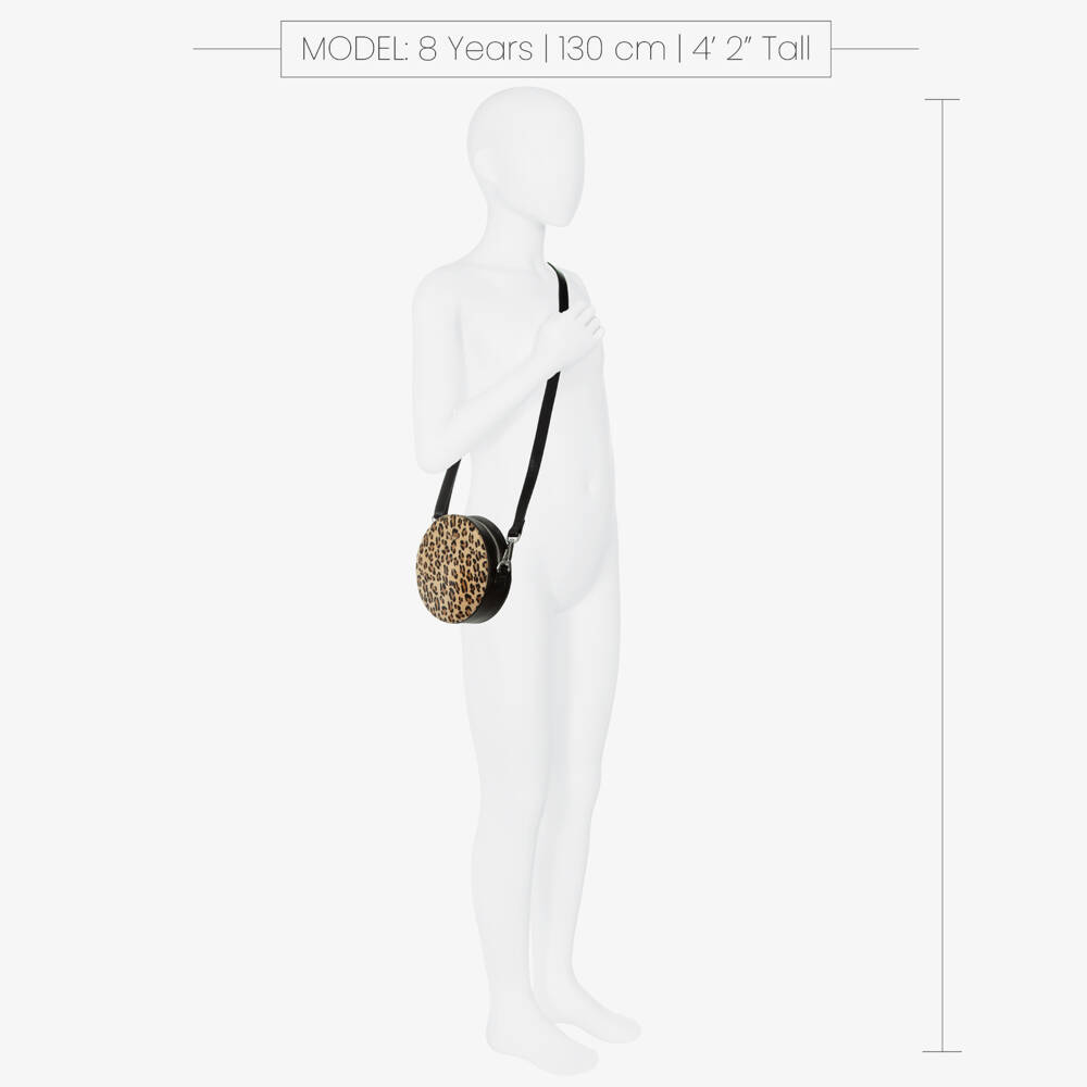 Zadig&Voltaire-Girls Beige & Black Leopard Print Leather Bag (15cm) | Childrensalon