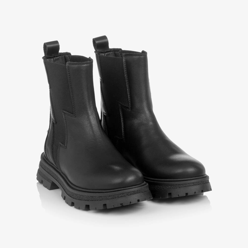 Zadig&Voltaire-Girls Black Leather Chelsea Boots | Childrensalon