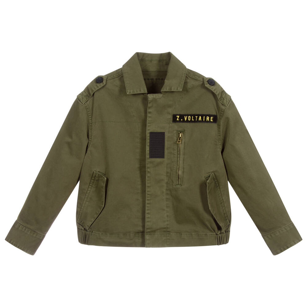 ZADIG&VOLTAIRE - Zadig & Voltaire ミリタリージャケット Zadig&Voltaire - Khaki Green Cotton Jacket | Childrensalon