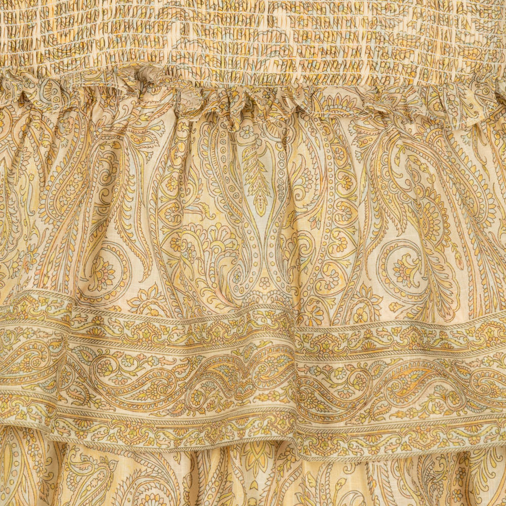 Zimmermann-Girls Beige Paisley Fairlight Tiered Sun Dress | Childrensalon