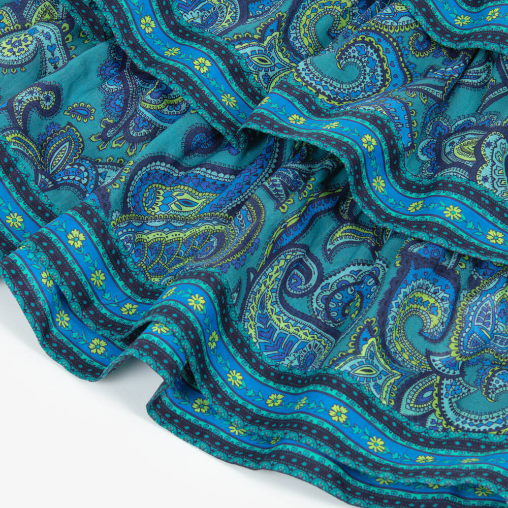 Zimmermann-Платье солнце синее из хлопка с узором пейсли для девочек | Childrensalon