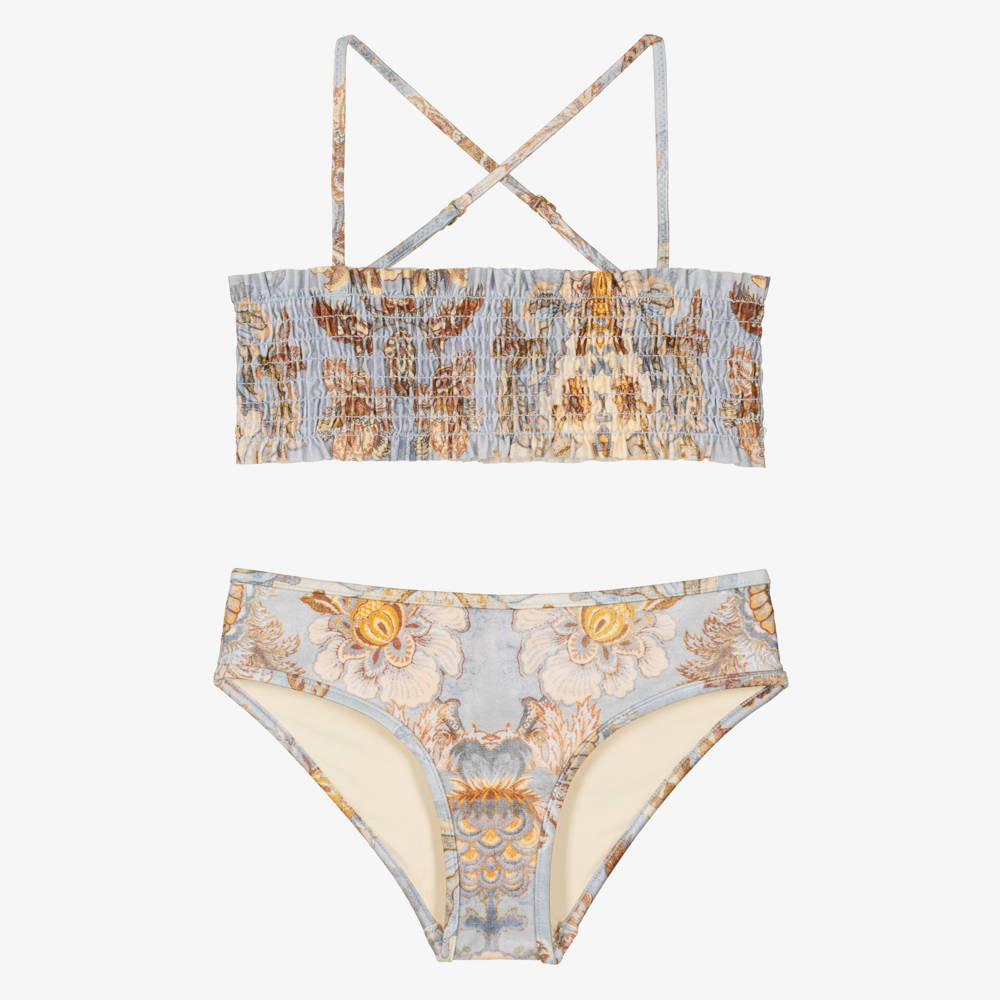 Zimmermann-Girls Blue Jacobean Echo Bikini | Childrensalon