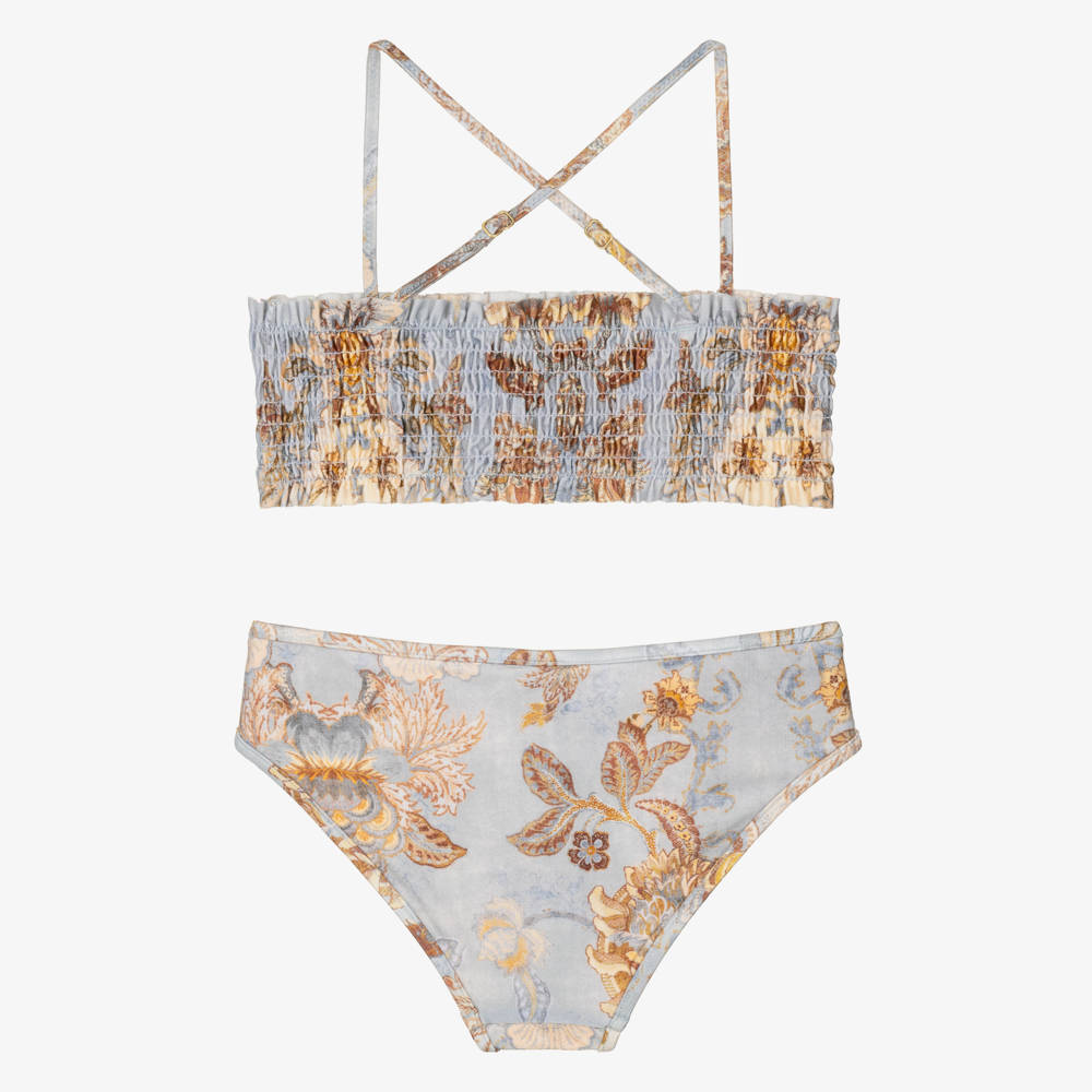 Zimmermann-Girls Blue Jacobean Echo Bikini | Childrensalon