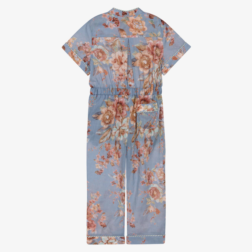 Zimmermann-Комбинезон синий винтажный из хлопка для девочек | Childrensalon