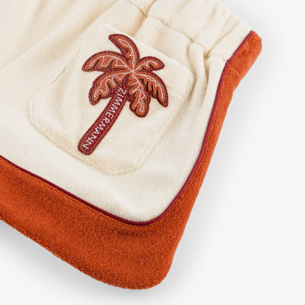 Zimmermann-Girls Cream Towelling Shorts | Childrensalon