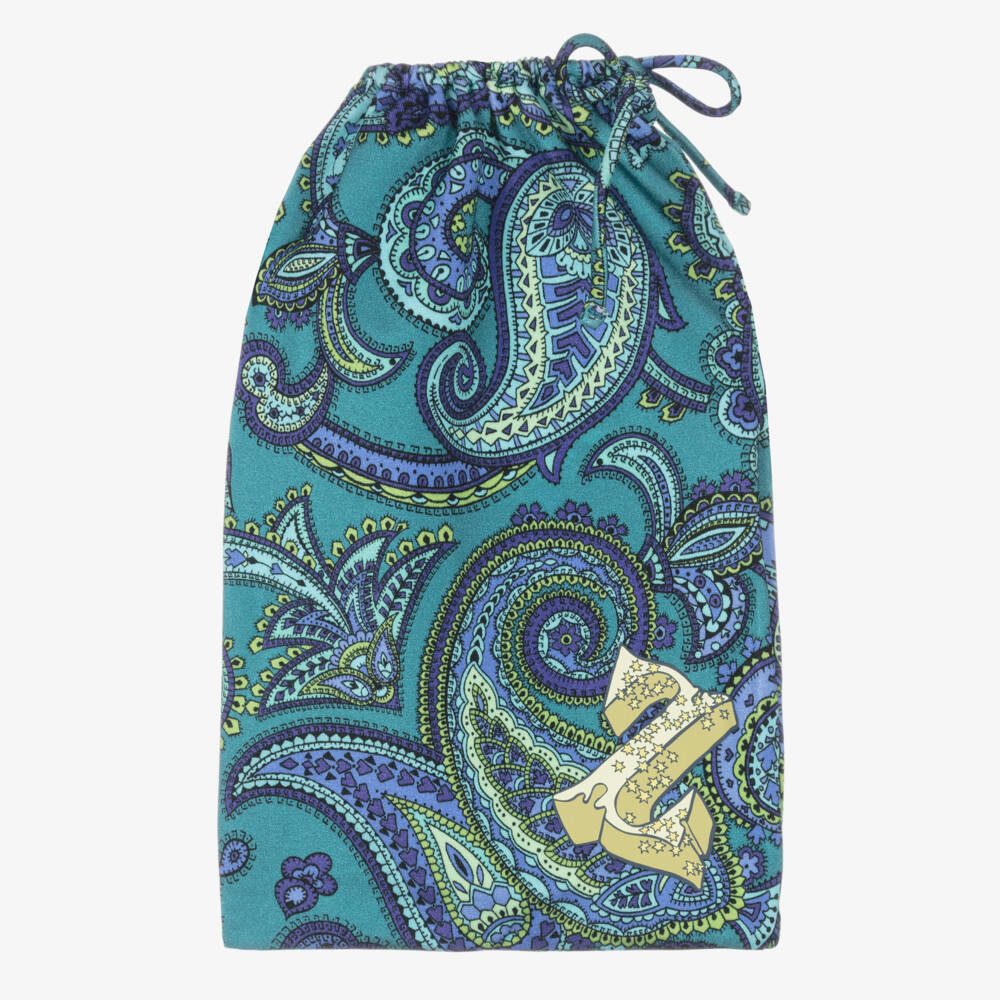 Zimmermann-Купальник синий с драпировкой и узором пейсли для девочек | Childrensalon