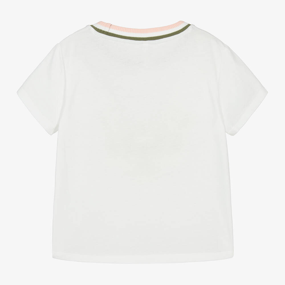 Zimmermann-Girls Ivory Cotton T-Shirt | Childrensalon