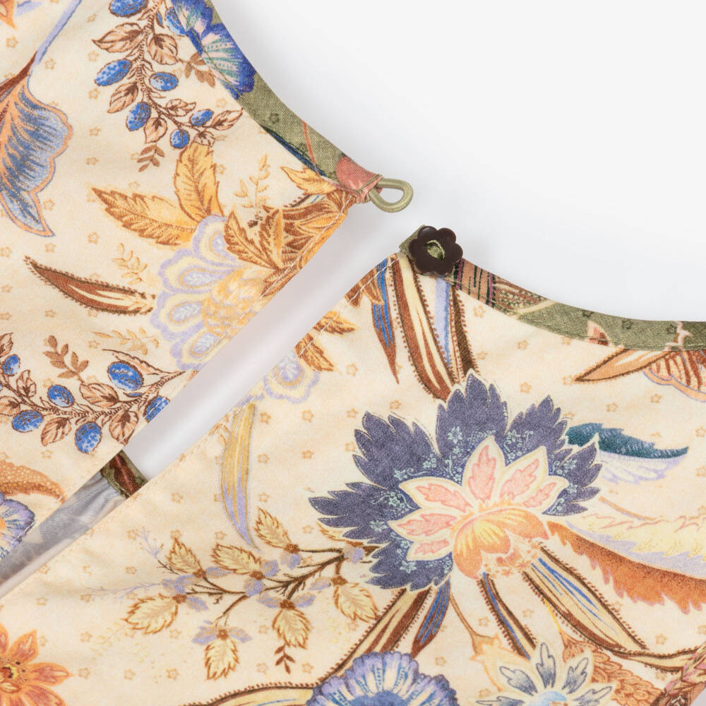 Zimmermann-Girls Ivory Floral Print Cotton Swing Dress | Childrensalon