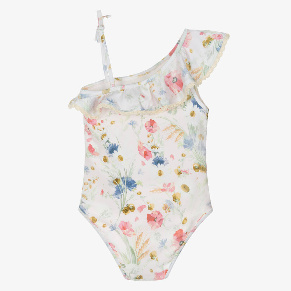 Zimmermann-Girls Ivory Floral Print Swimsuit | Childrensalon
