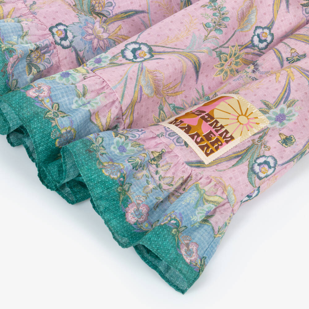 Zimmermann-Girls Lilac Floral Cotton Flutter Dress | Childrensalon