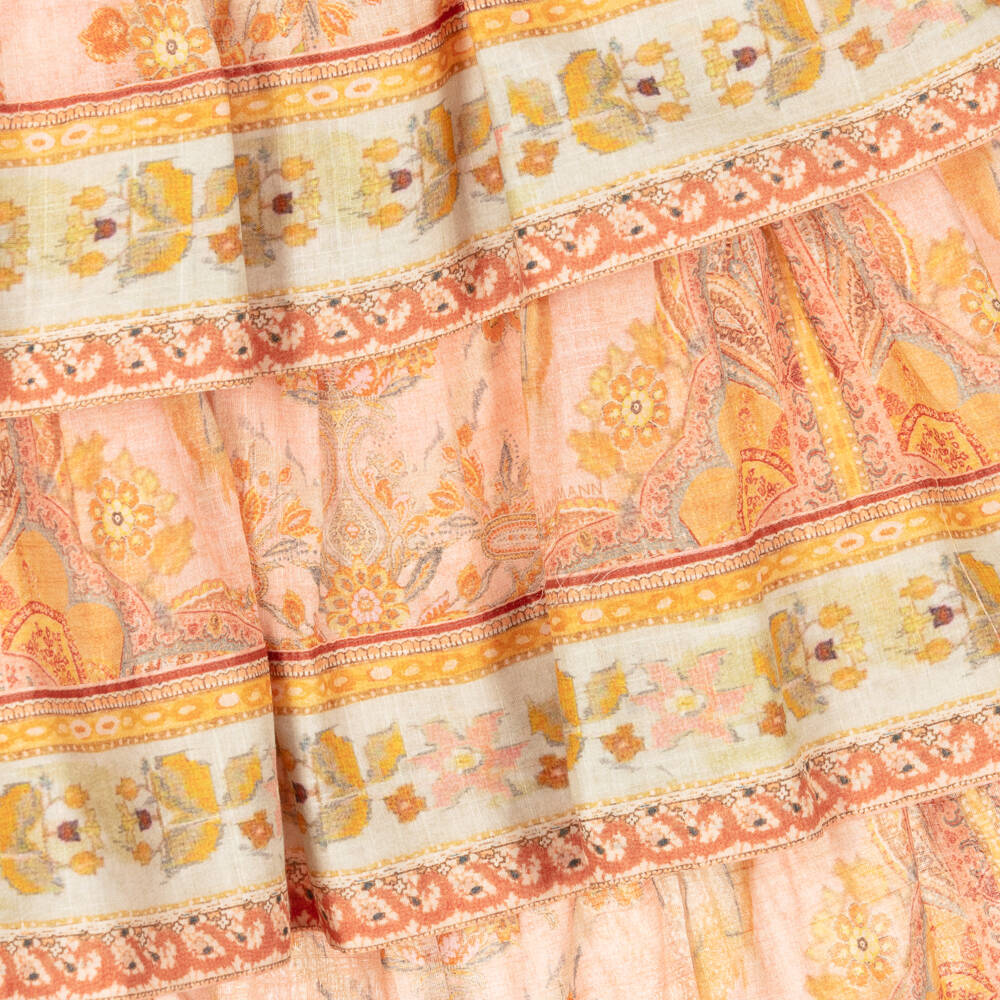 Zimmermann-Girls Pink Cotton Tiered Dress | Childrensalon
