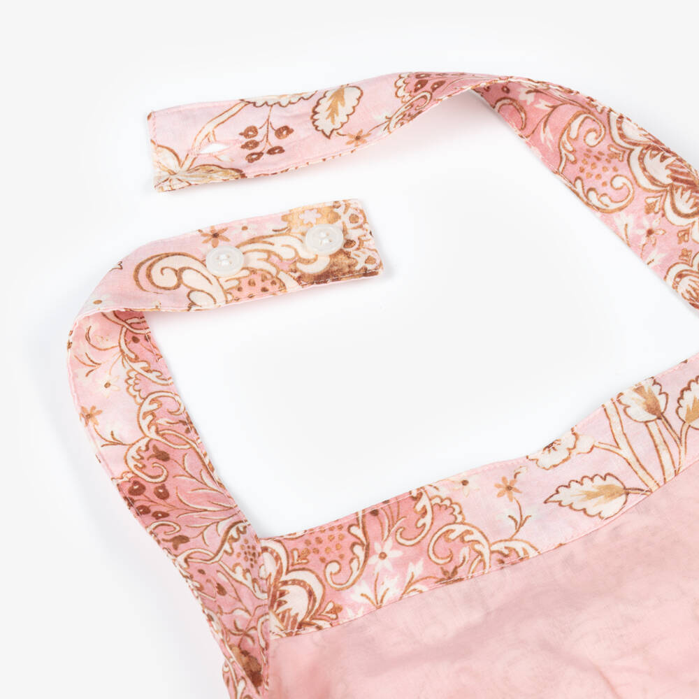 Zimmermann-Girls Pink Floral Cotton Halterneck Dress | Childrensalon
