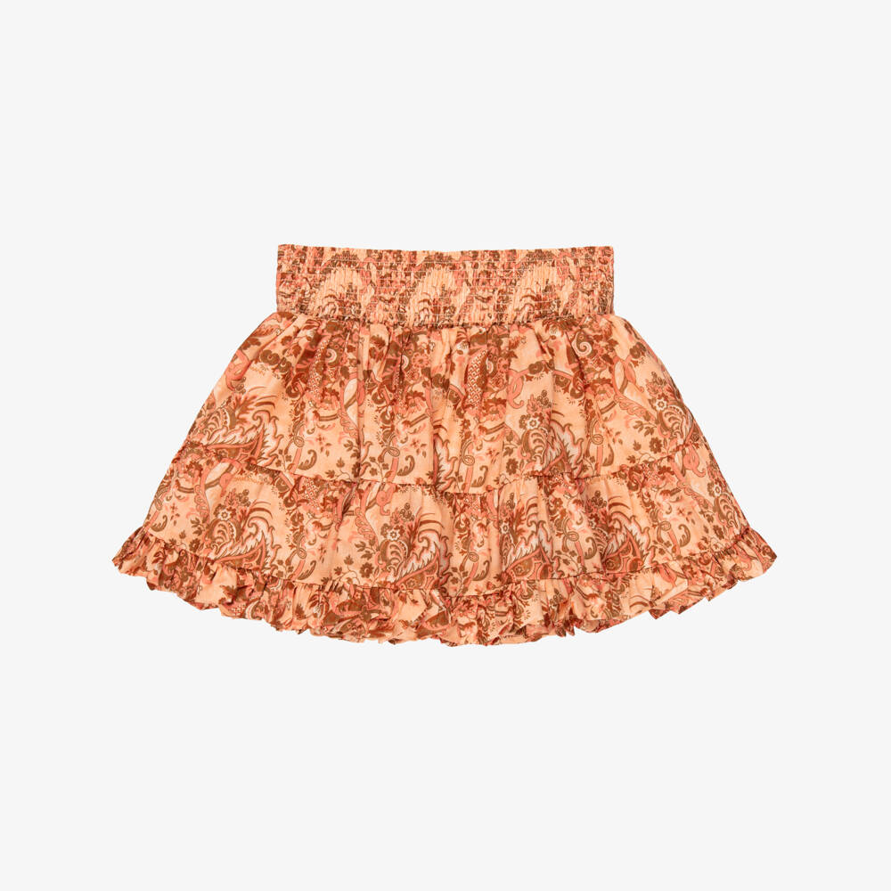 Zimmermann-Girls Pink Paisley Print Bubble Hem Skirt | Childrensalon