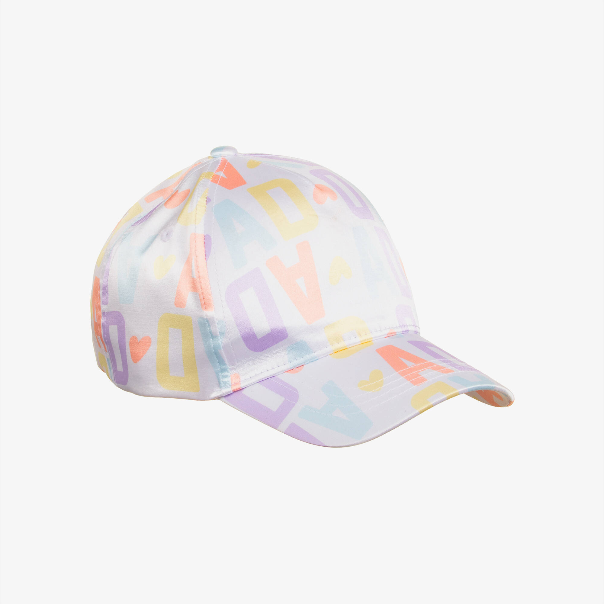 A Dee - Girls White Satin Logo Print Cap | Childrensalon