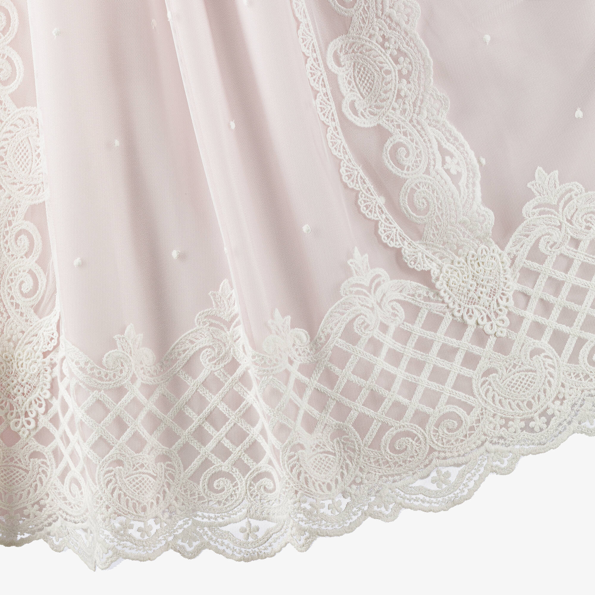 Abuela Tata - Girls Ivory & Pink Tulle Gown with Lace | Childrensalon
