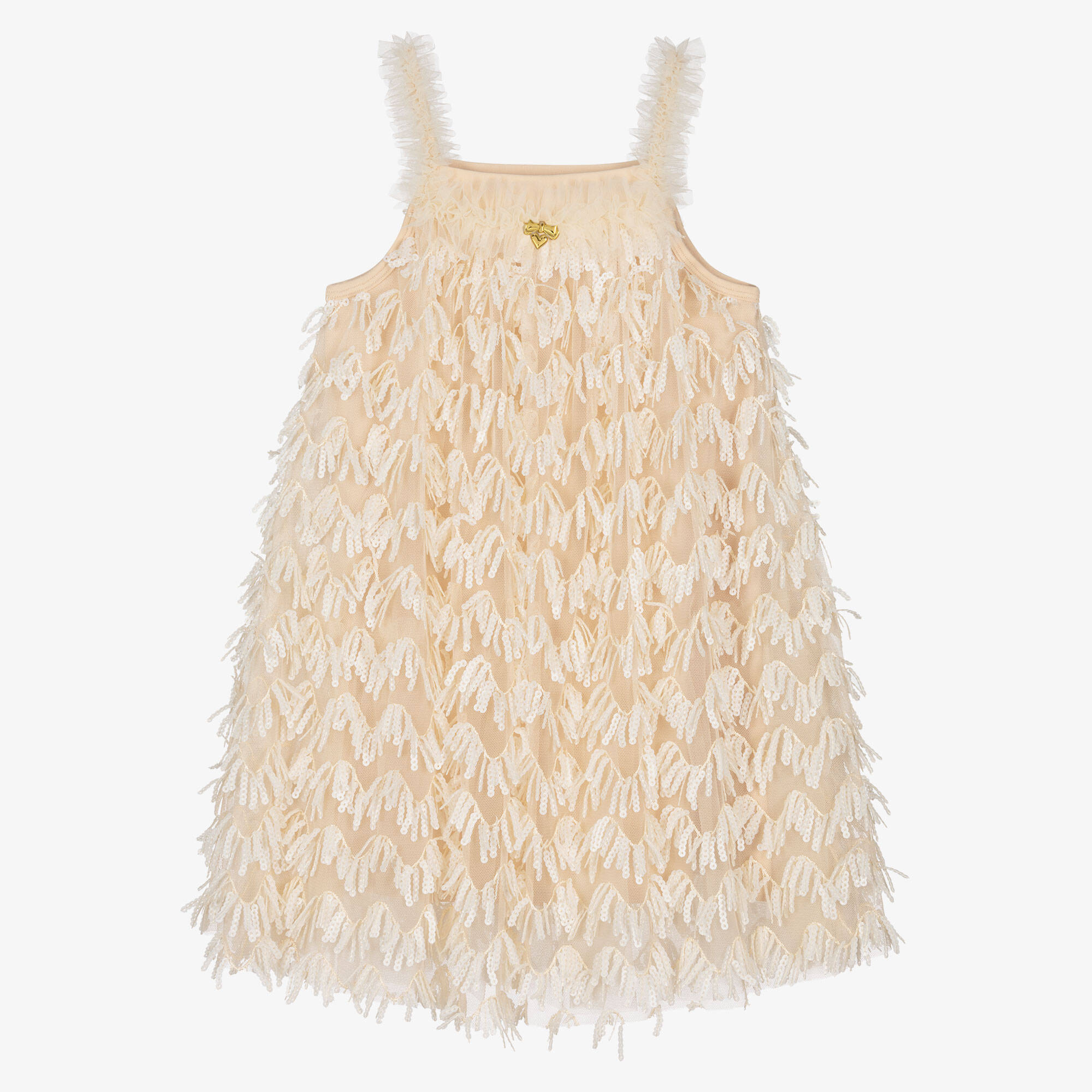 Angels Face Girls Isabella 3D Chain Tulle Dress in Blue