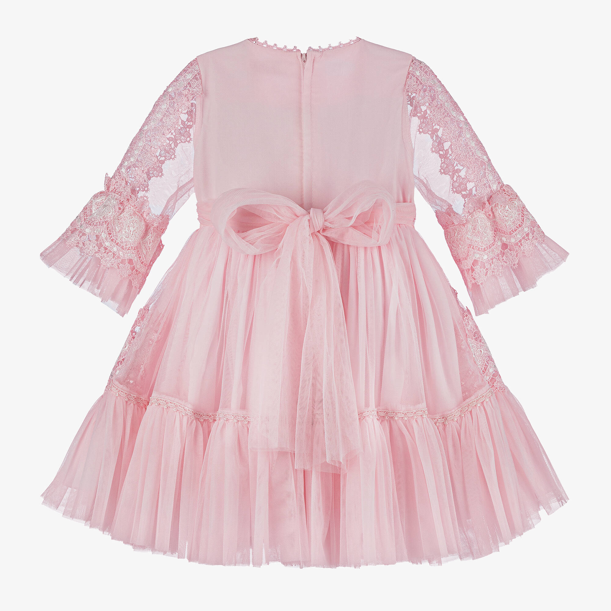 Pink 5202 Beau KiD - Girls Pink Tulle & Lace Dress | Childrensalon