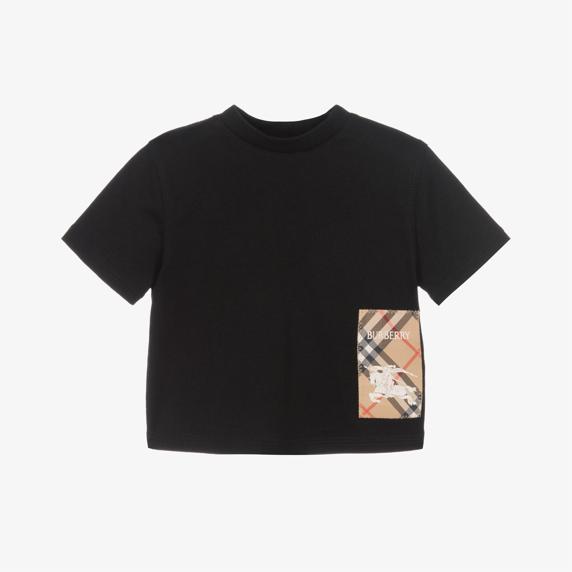 Burberry - Black Cotton Baby T-Shirt | Childrensalon