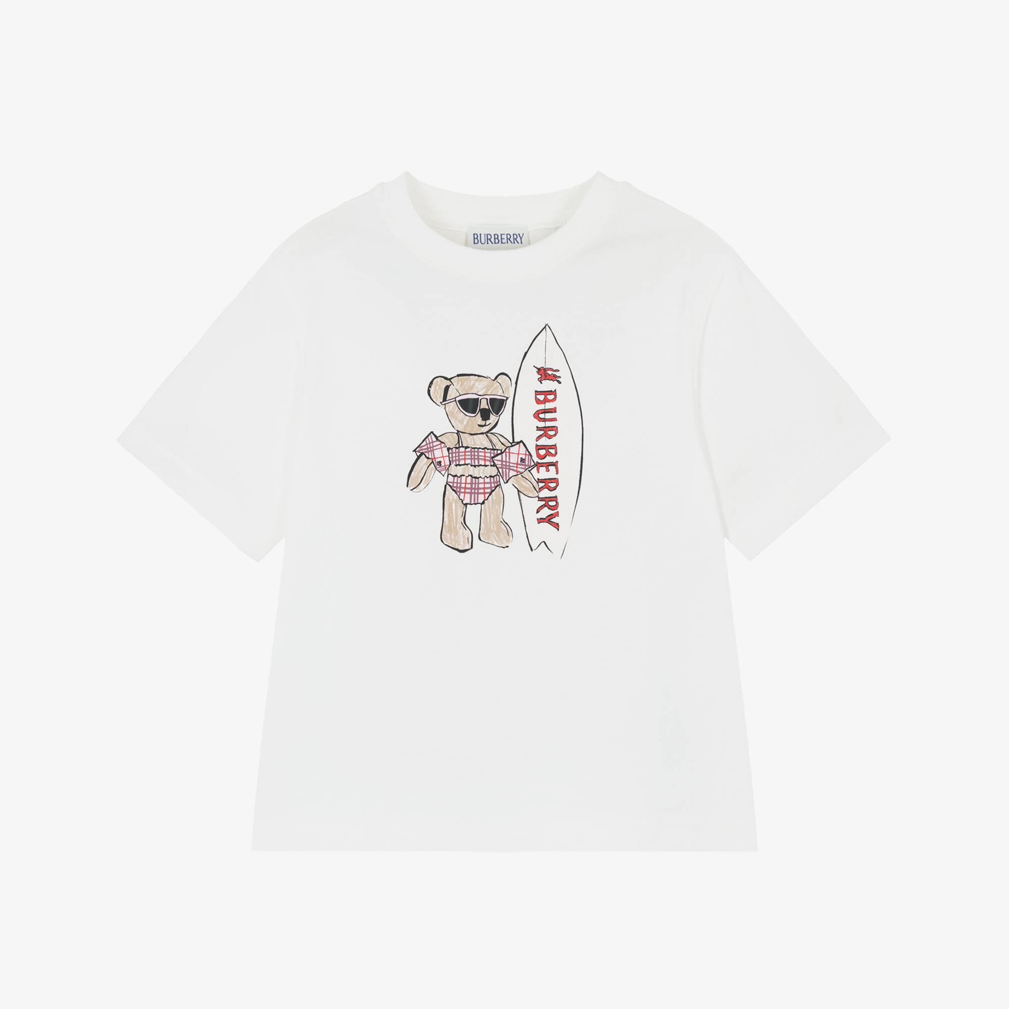 Burberry - Girls Ivory Thomas Bear Print Cotton T-Shirt