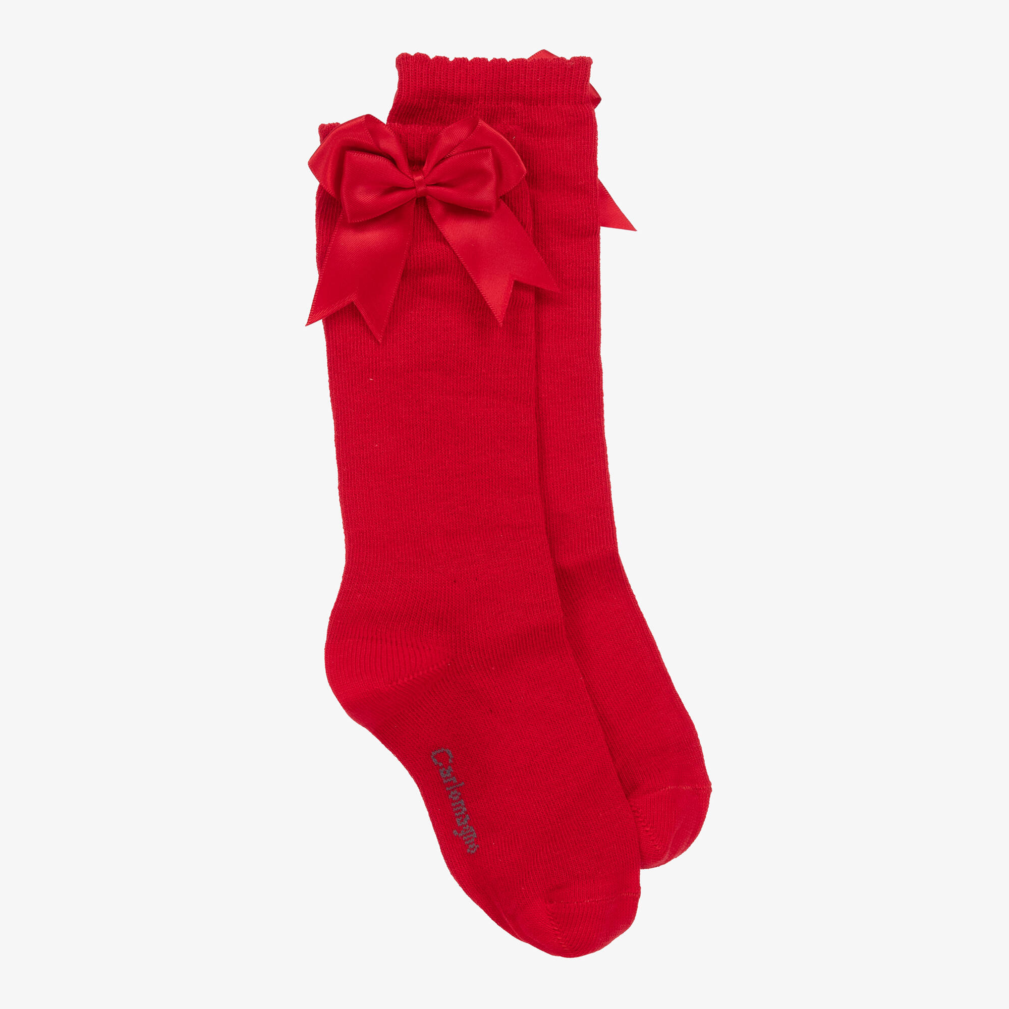 Chaussettes Hautes Filles Carlomagno Artesano - Taille 26-27 Crème Avec Pompons - Neuf Avec étiquettes