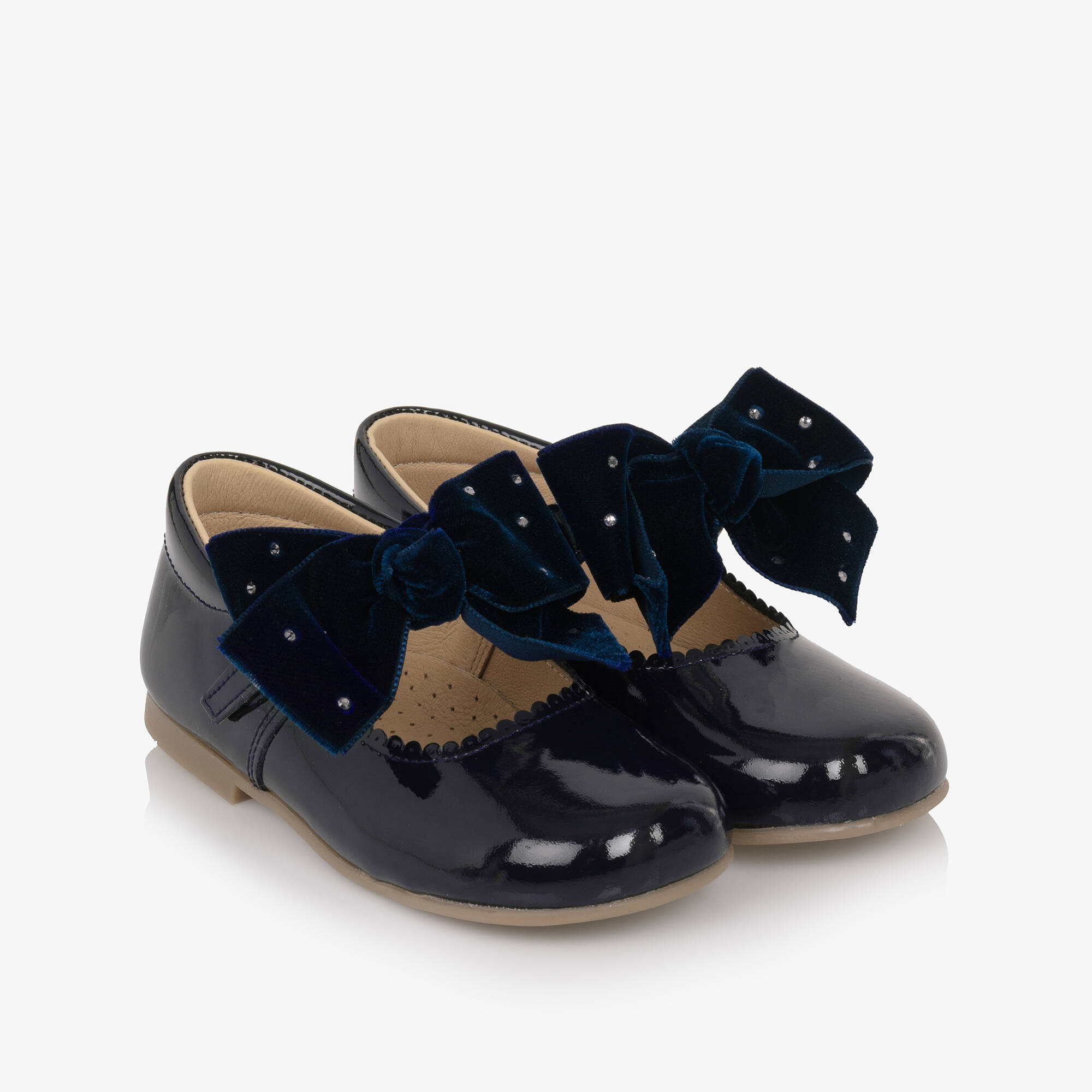 Children'S Classics Girls Navy Patent First Walker Shoes Girls Toddler 23 / UK 6 Blue Leather By Childrensalon